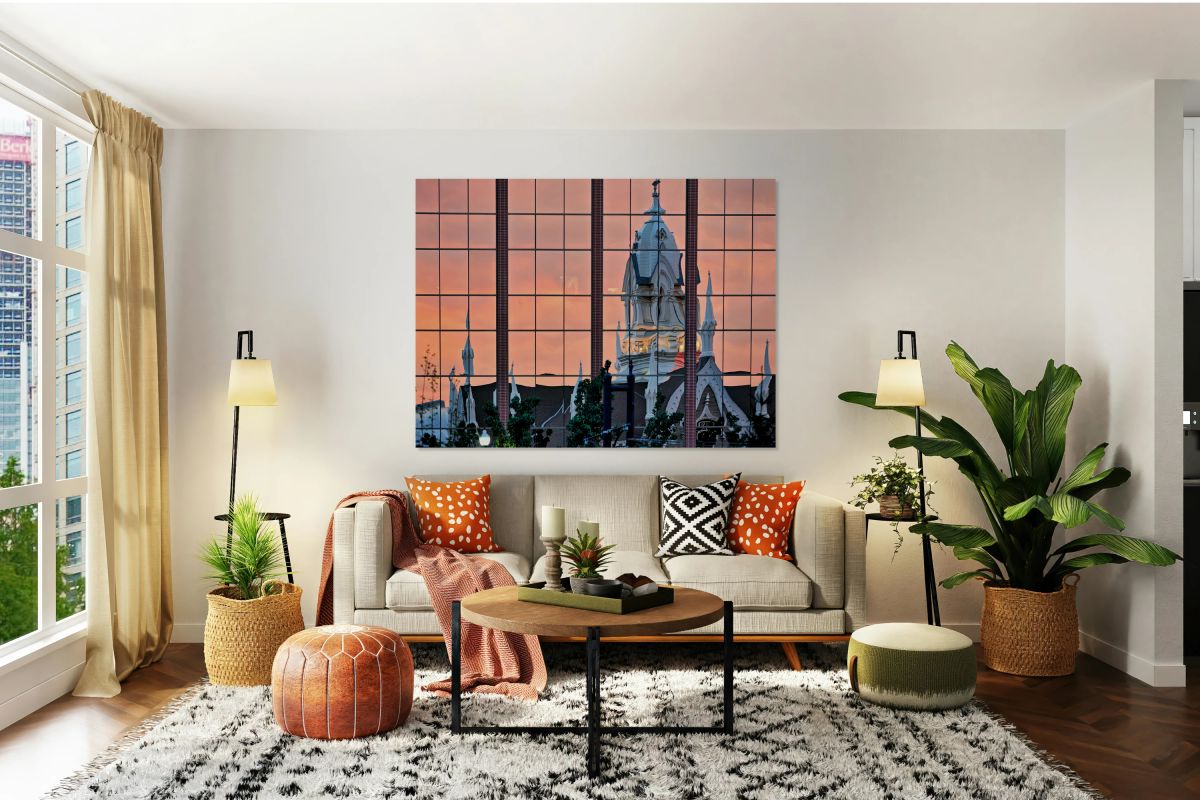 Assembly Hall at sunset in Salt Lake City