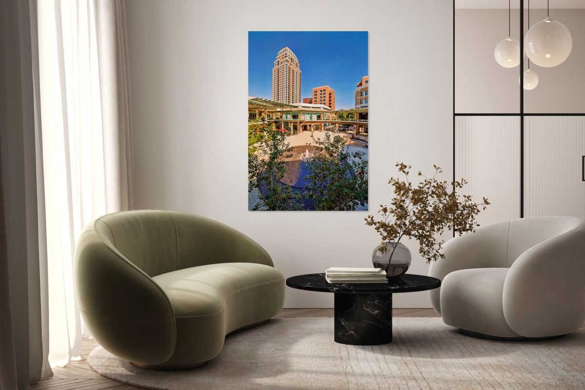 Visit to the mall in Salt Lake City with busy plaza