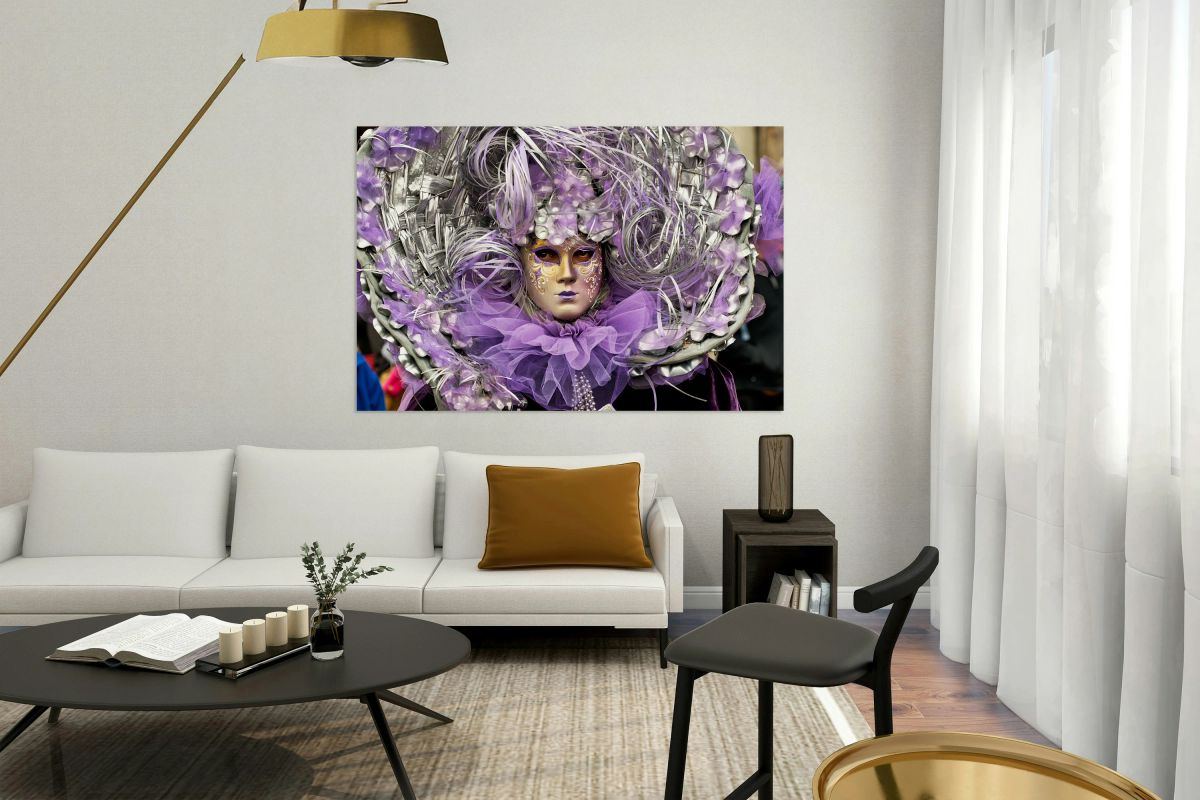 Masked participant at Venice Carnival in Italy