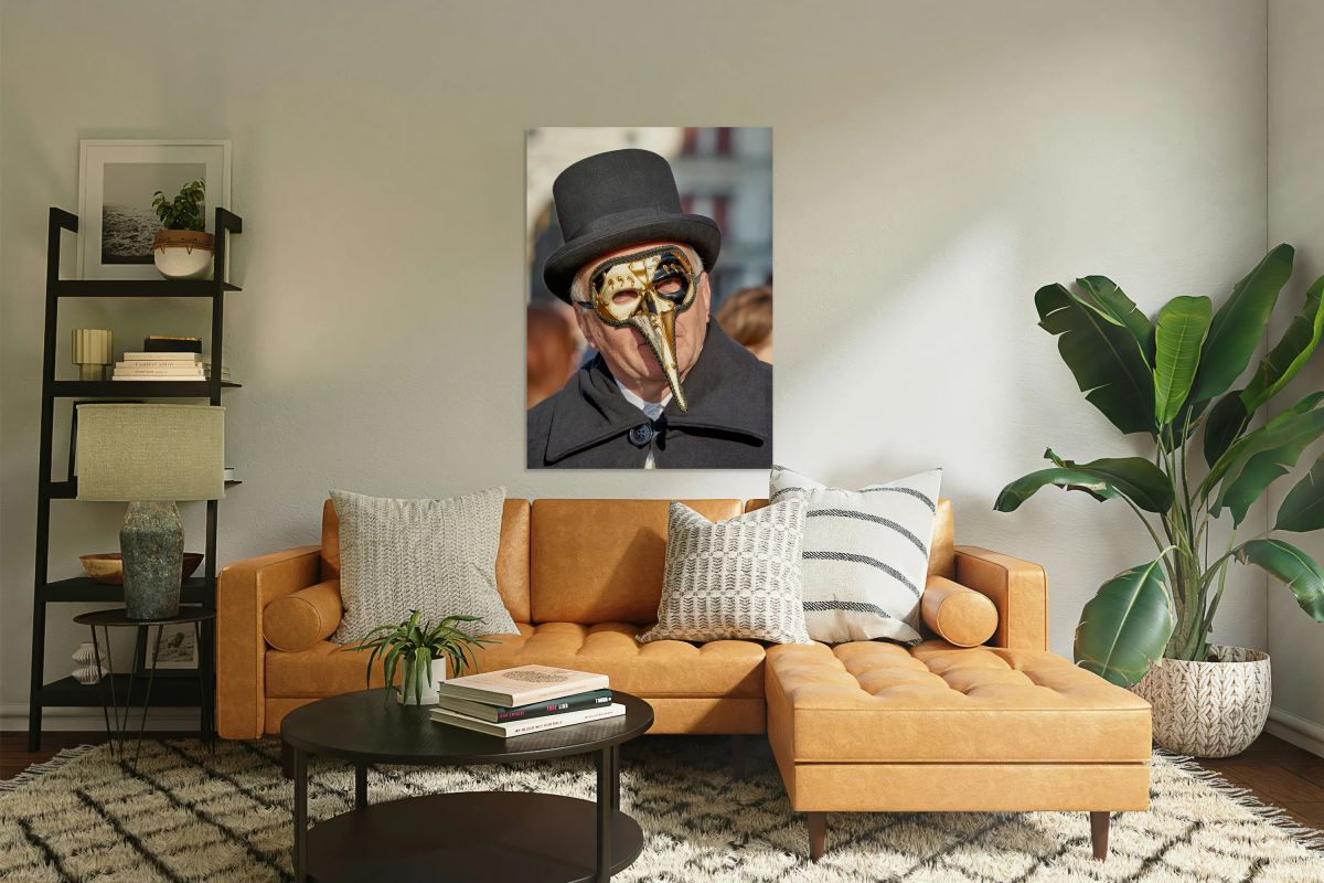 Masks and costumes on display during Venice Carnival