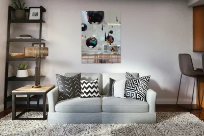 Hanging Worlds - LaGuardia Installation Reproduction