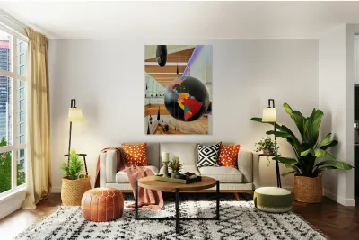 Globe and Droplets Hanging Art  Reproduction