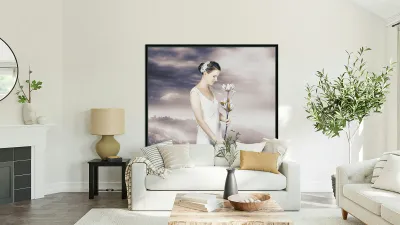Charming woman with romantic sentiment Reproduction