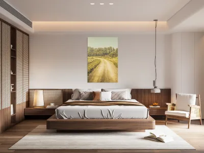 Empty curved gravel road in Tasmania Australia Reproduction