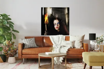 Fantasy jester walking magical halls of illusion Reproduction