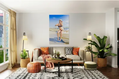 Beautiful Holiday Woman Holding Cocktail Glass Reproduction