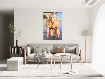 Sensuous woman playing with water Reproduction