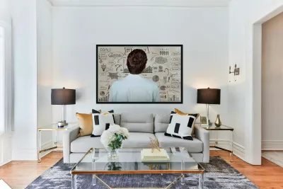 Creative businessman looking to plan business idea Reproduction