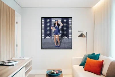 Young US marine corps pin-up girl. Sailor style Reproduction