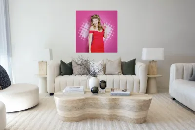 Beautiful retro woman. Salon hairstyle pin-ups Reproduction