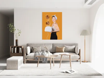 Breakfast at the retro roadhouse Reproduction