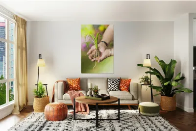 Hands Holding Plant Reproduction