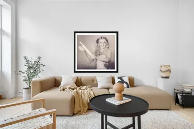 Vintage rolling pin up girl making cooking fun Reproduction