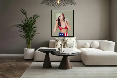 Smoking hot American military pin-up girl Reproduction