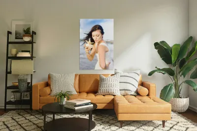 Woman Holding Star Fish Cocktail Reproduction