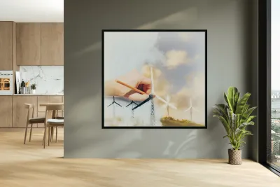 Environment engineer drafting sustainable design Reproduction