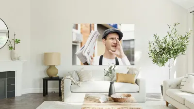 Spruiking Newspaper Boy Reproduction