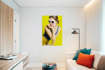 Retro yellow fashion portrait  Reproduction