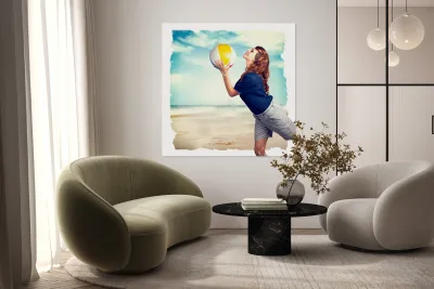 Pinup beach fun Reproduction