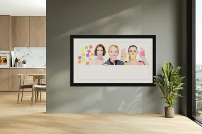 Busy business people with lots of sticky notes Reproduction