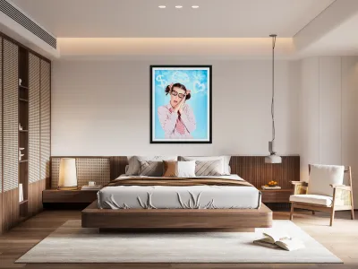 Business Woman In A Money House And Love Dream Reproduction