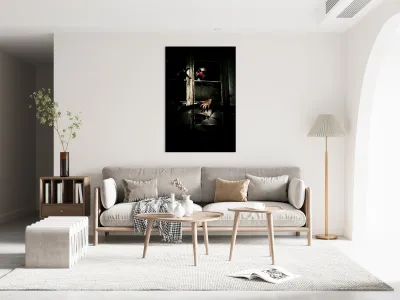 Scary Clown Clawing Window Reproduction