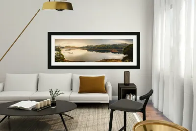 Pastel lake panorama Reproduction