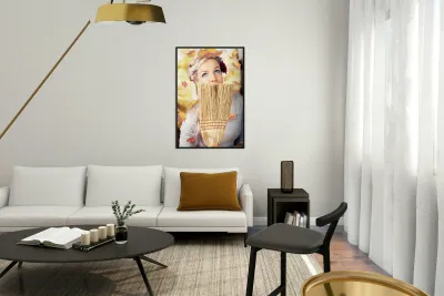 Retro Pinup Girl Doing Spring Clean Reproduction