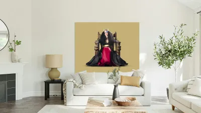 Fantasy queen on throne Reproduction