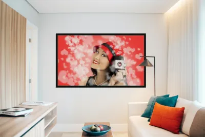 Photographer woman with camera. Photography love Reproduction