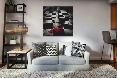 Dark knight of the grand chessboard Reproduction