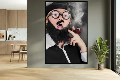 Comic private eye detective smoking pipe Reproduction