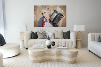 Retro women and homemakers. Pin up Cooking Reproduction