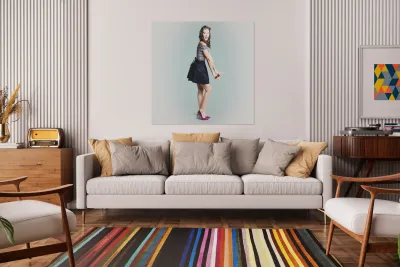 Vintage toned pinup portrait Reproduction