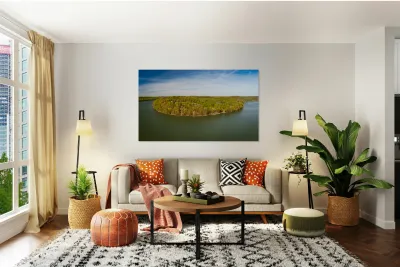 Aerial view of Cheat Lake and the Woodlands near Morgantown Reproduction