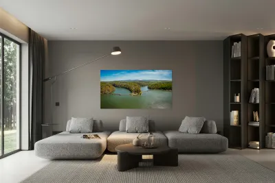 Aerial panorama of Cheat Lake Park near Morgantown WV Reproduction