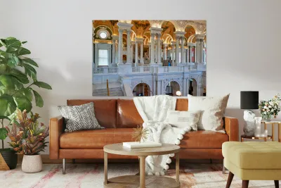 Inside the Library of Congress. Washington D.C. Reproduction