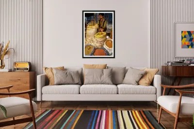 Nepal. Kathmandu. Selling spices Reproduction