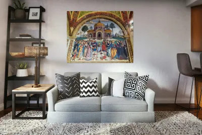 Spello Umbria Italy. Baglioni Chapel frescoed by Pinturicchio in Santa Maria Maggiore Church Reproduction