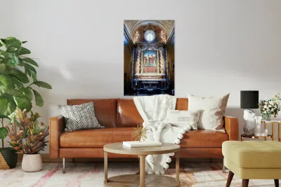 Città della Pieve Umbria Italy. The Cathedral of San Gervasio e Protasio. The Baptism of Christ by Perugino Reproduction