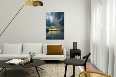 Sunset Under Stormy Sky Reproduction