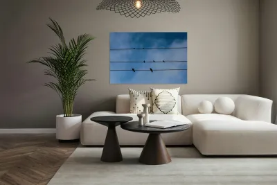 Birds on a wire Reproduction