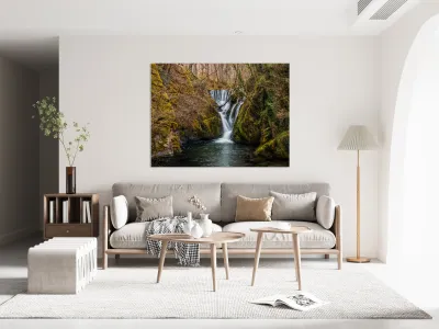 Woodland Waterfall Reproduction