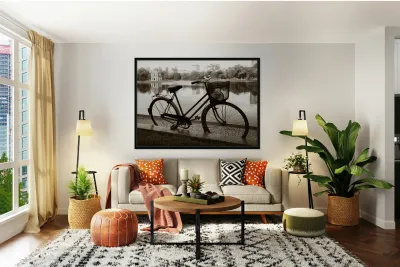 Bicycle by Hoan Kiem Lake Reproduction