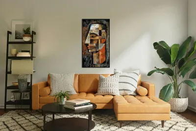 Cubist Contemplation Reproduction