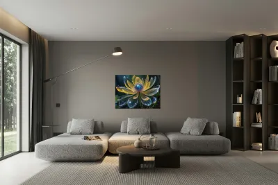 Blue Rain Crystal Flower By ISHISH Reproduction