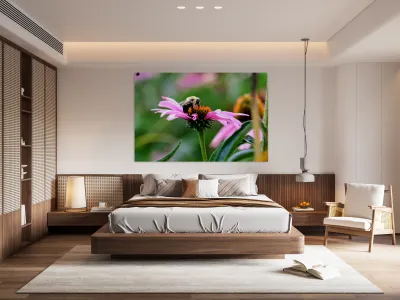 A Bumblebee’s Pause on Coneflower Reproduction