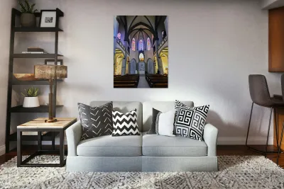 Cathedral Windows:  Where Heaven Filters Through Glass and Stone Reproduction