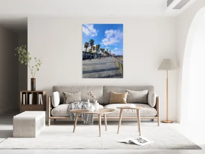 Sun-Kissed Horizons: Barcelona Beach Reproduction