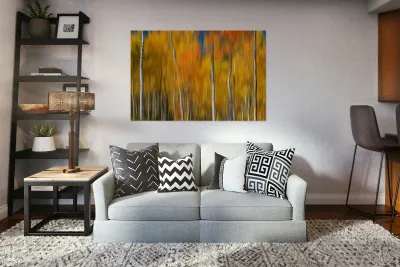 Sunny Colorful Aspen Tree Mix Reproduction